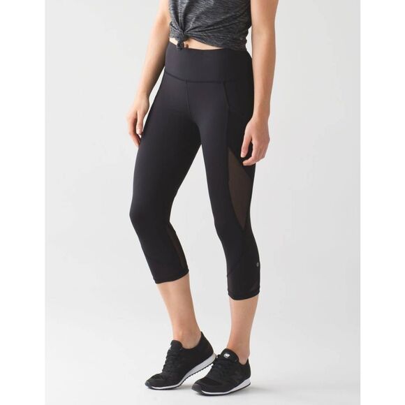 LULULEMON ATHLETICA Fast As Light Crop 'Black' Size 6 - Picture 2 of 10